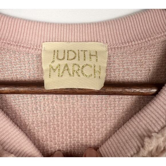 Judith March Pink Sherpa  S Sweatshirt Partners N Wine Rhinestone Lettering - Picture 3 of 9